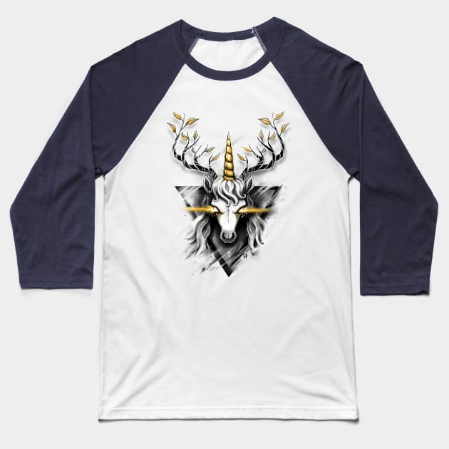 Deer Unicorn Baseball T-Shirt by c0y0te7